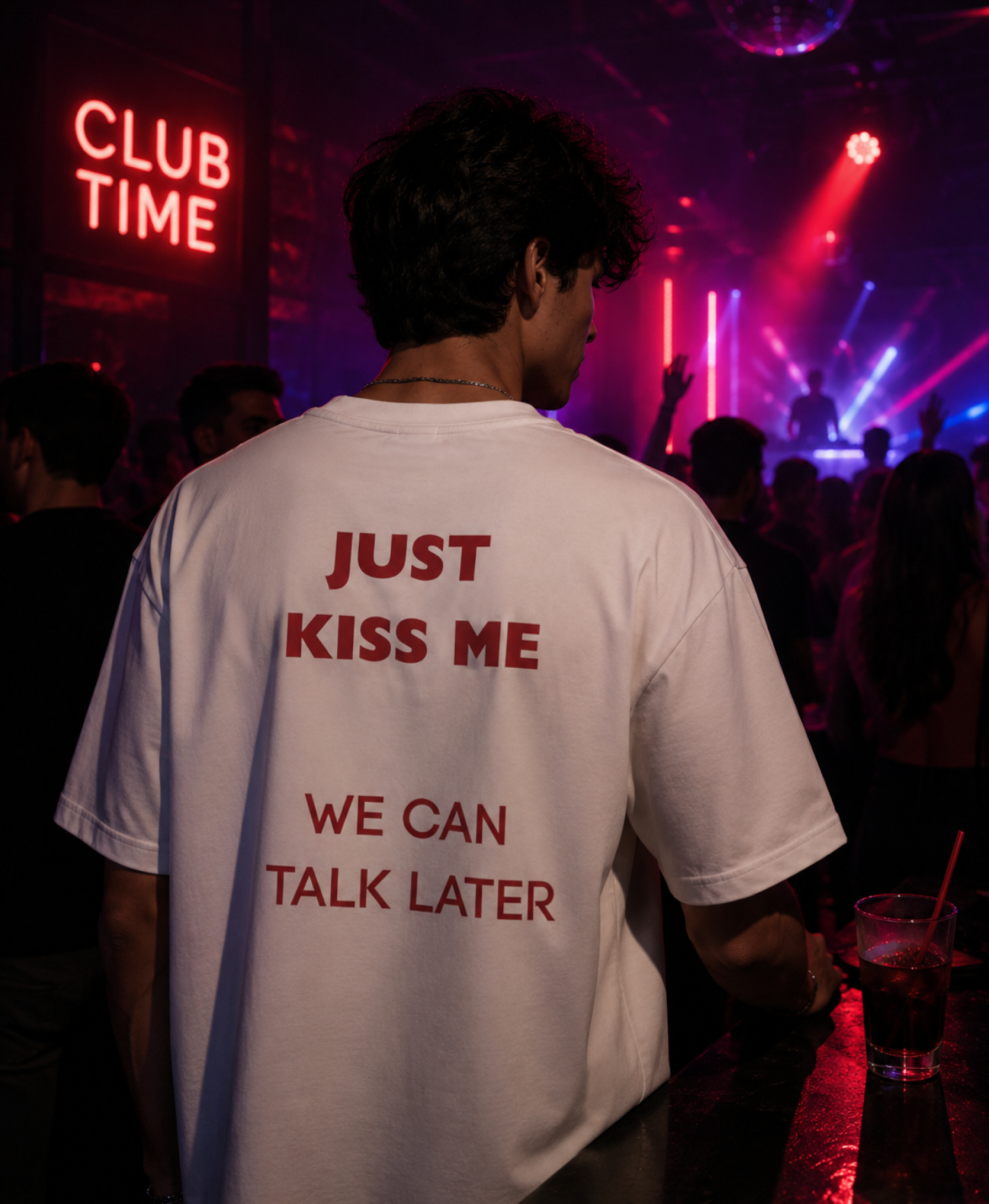 Just Kiss Me, We Can Talk Later Oversized Terry Tee