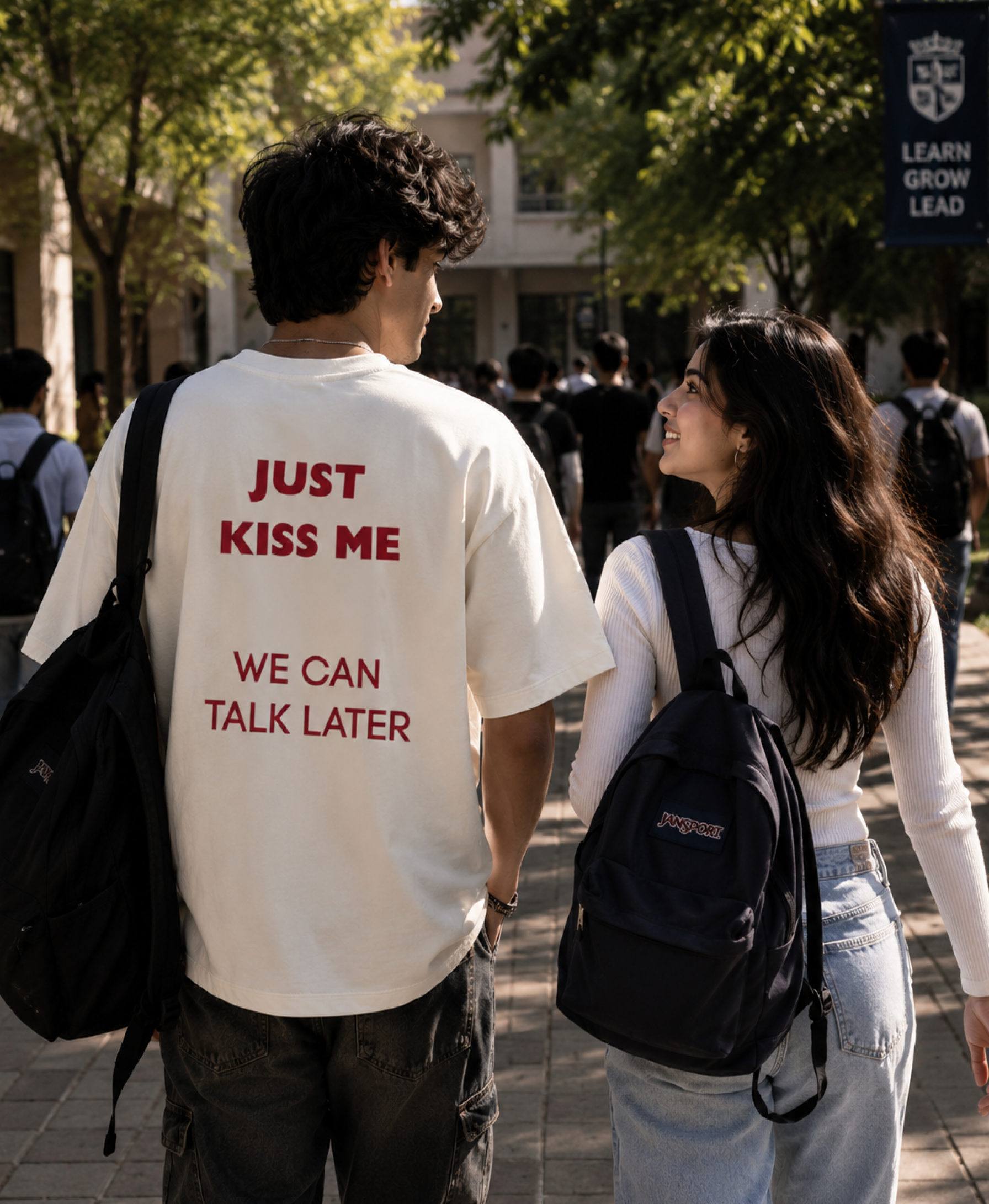 Just Kiss Me, We Can Talk Later Oversized Terry Tee