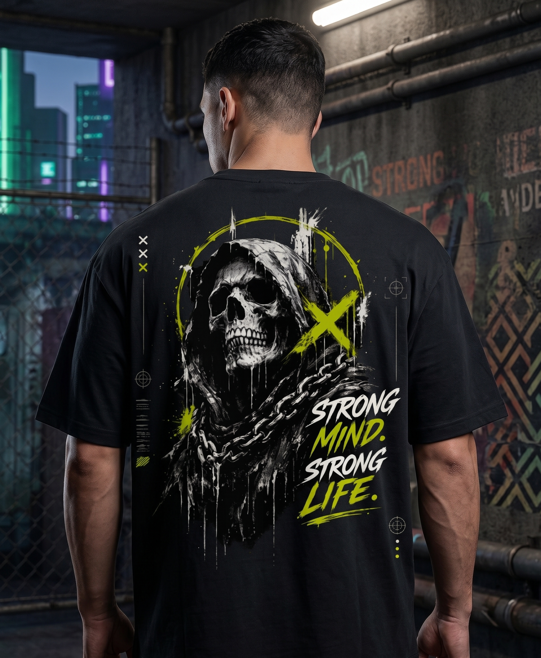 UNCHAINED Black Oversized Tee | RINOKU CHAOS