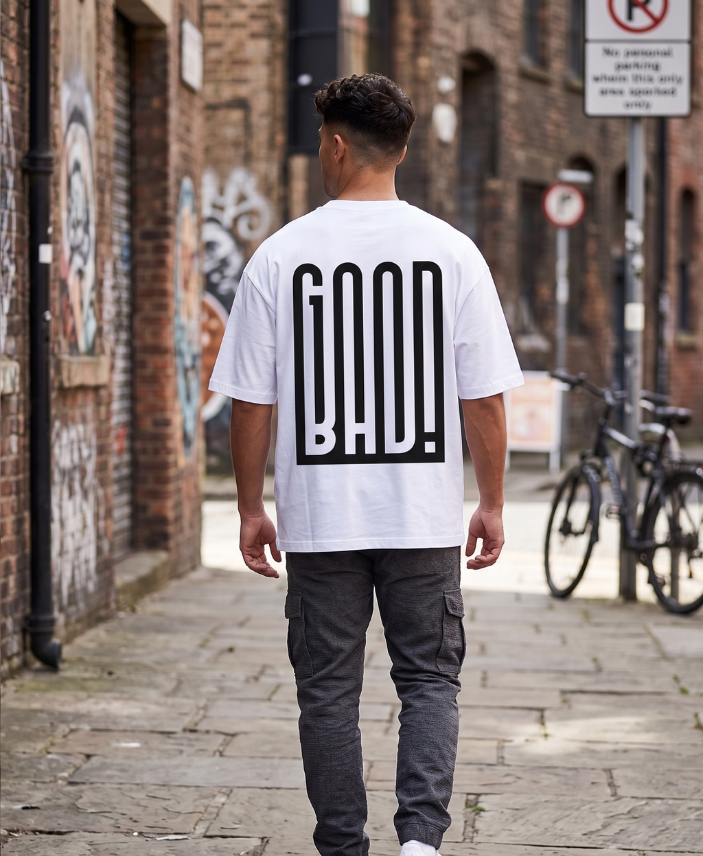 DUALITY White Oversized Tee | RINOKU Quiet