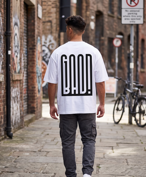 DUALITY White Oversized Tee | RINOKU Quiet