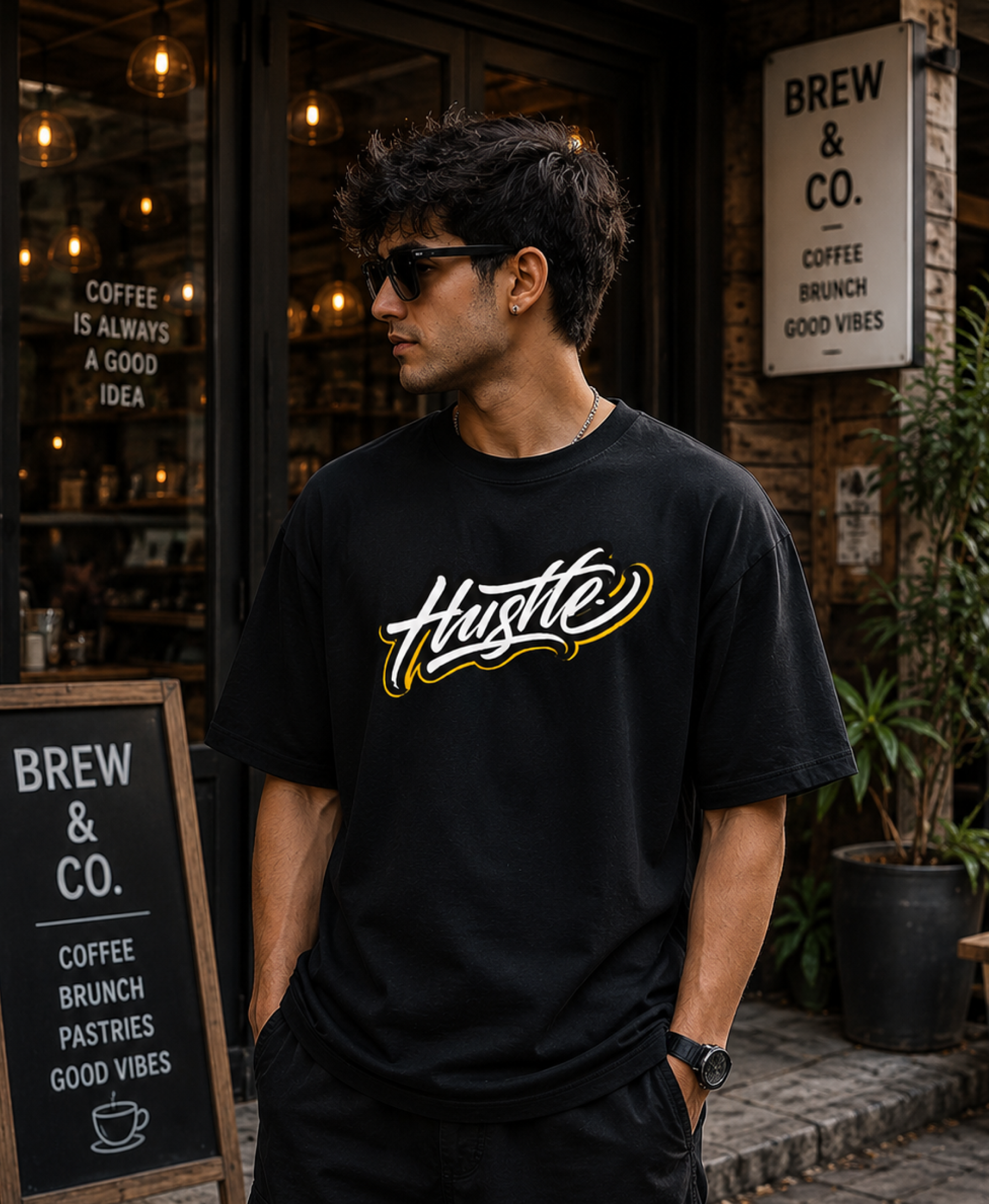 CHAOS: HUSTLE BEAR OVERSIZED TEE