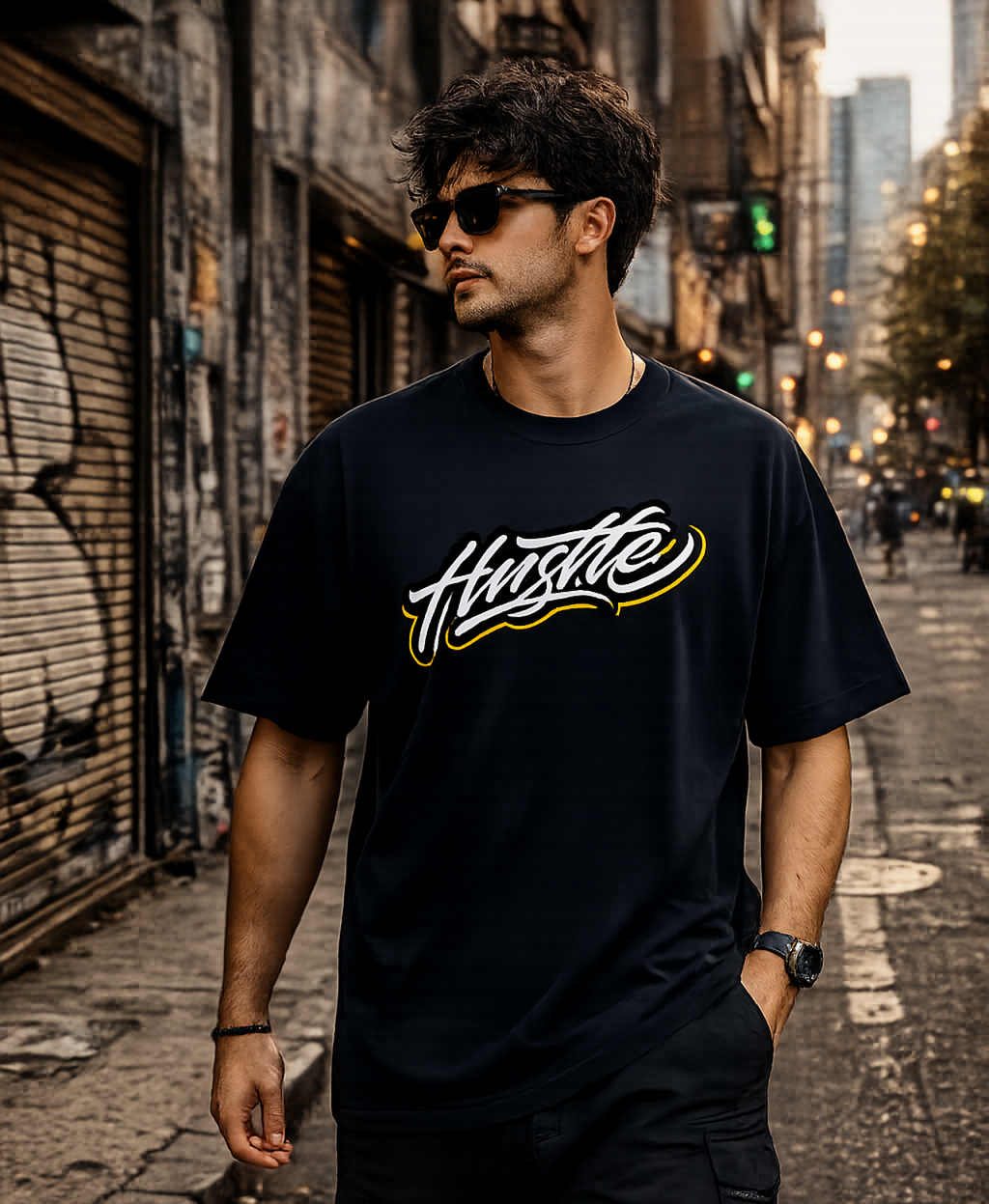 CHAOS: HUSTLE BEAR OVERSIZED TEE