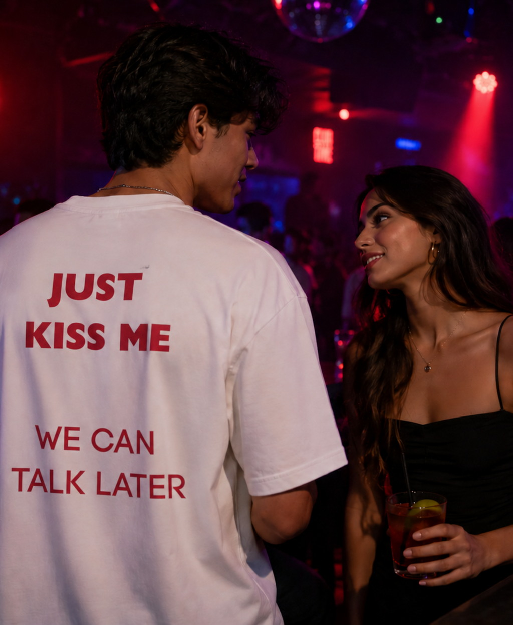 Just Kiss Me, We Can Talk Later Oversized Terry Tee