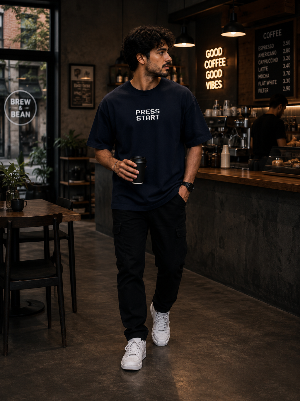GAME OVER Pixel Skull Oversized Terry T-Shirt