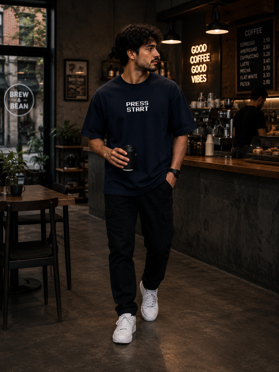 GAME OVER Pixel Skull Oversized Terry T-Shirt