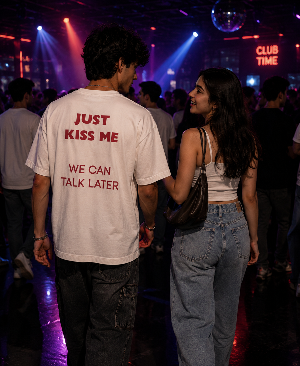 Just Kiss Me, We Can Talk Later Oversized Terry Tee