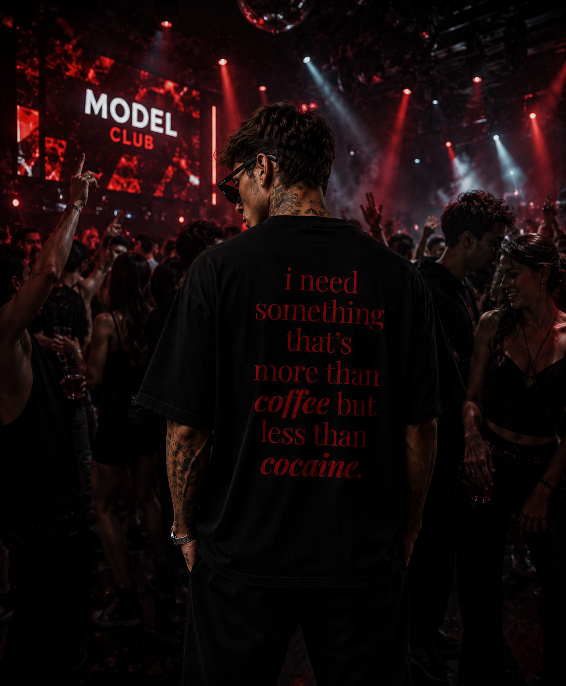 RINOKU More Than Coffee oversized black terry tee - product photo 3
