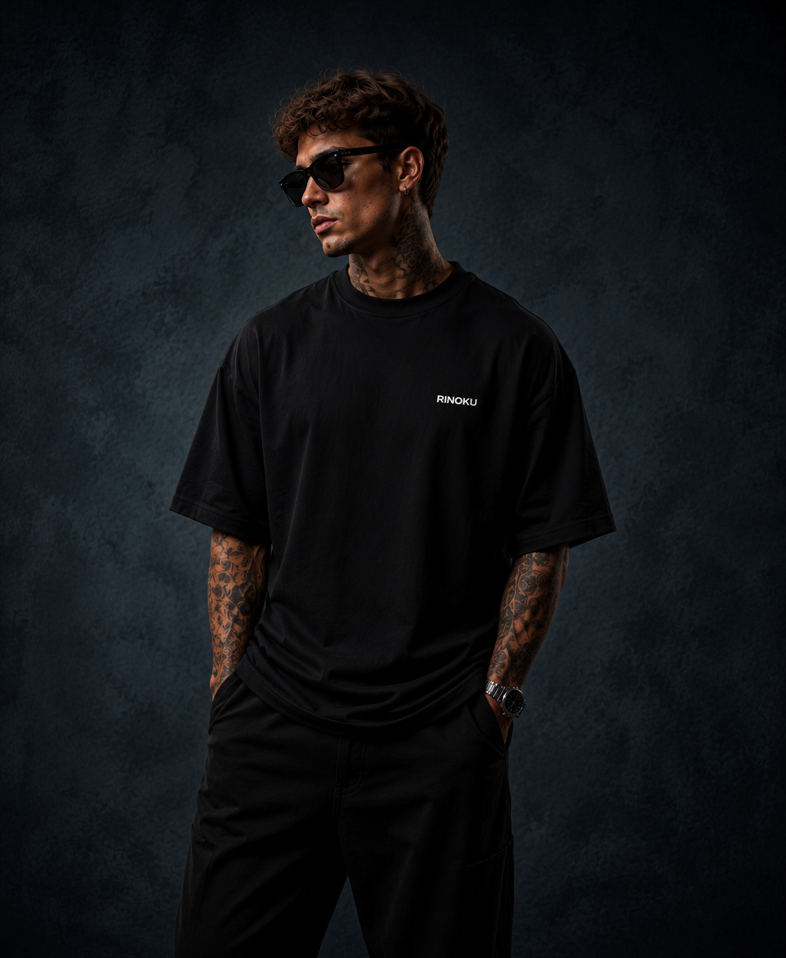 RINOKU More Than Coffee oversized black terry tee - product photo 2