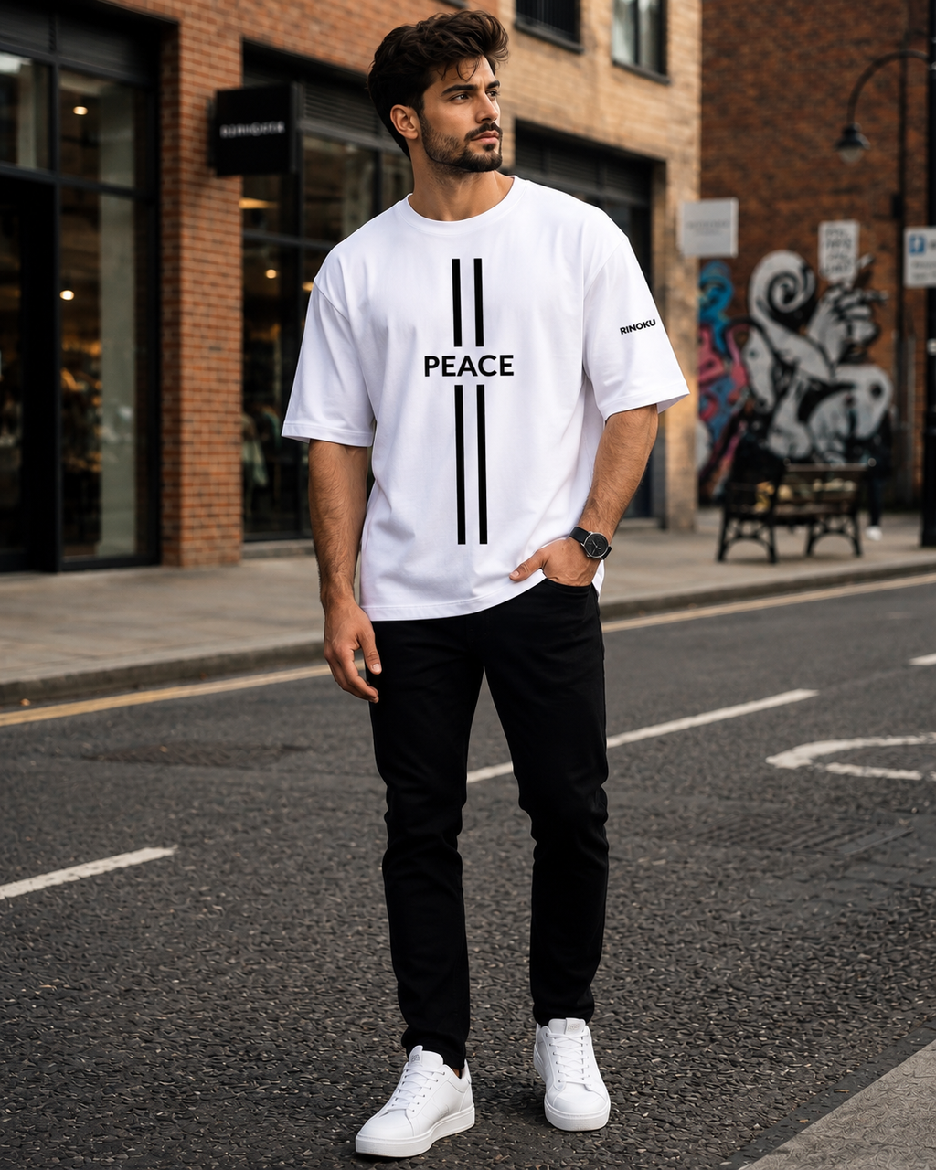 DUALITY White Oversized Tee | RINOKU Quiet