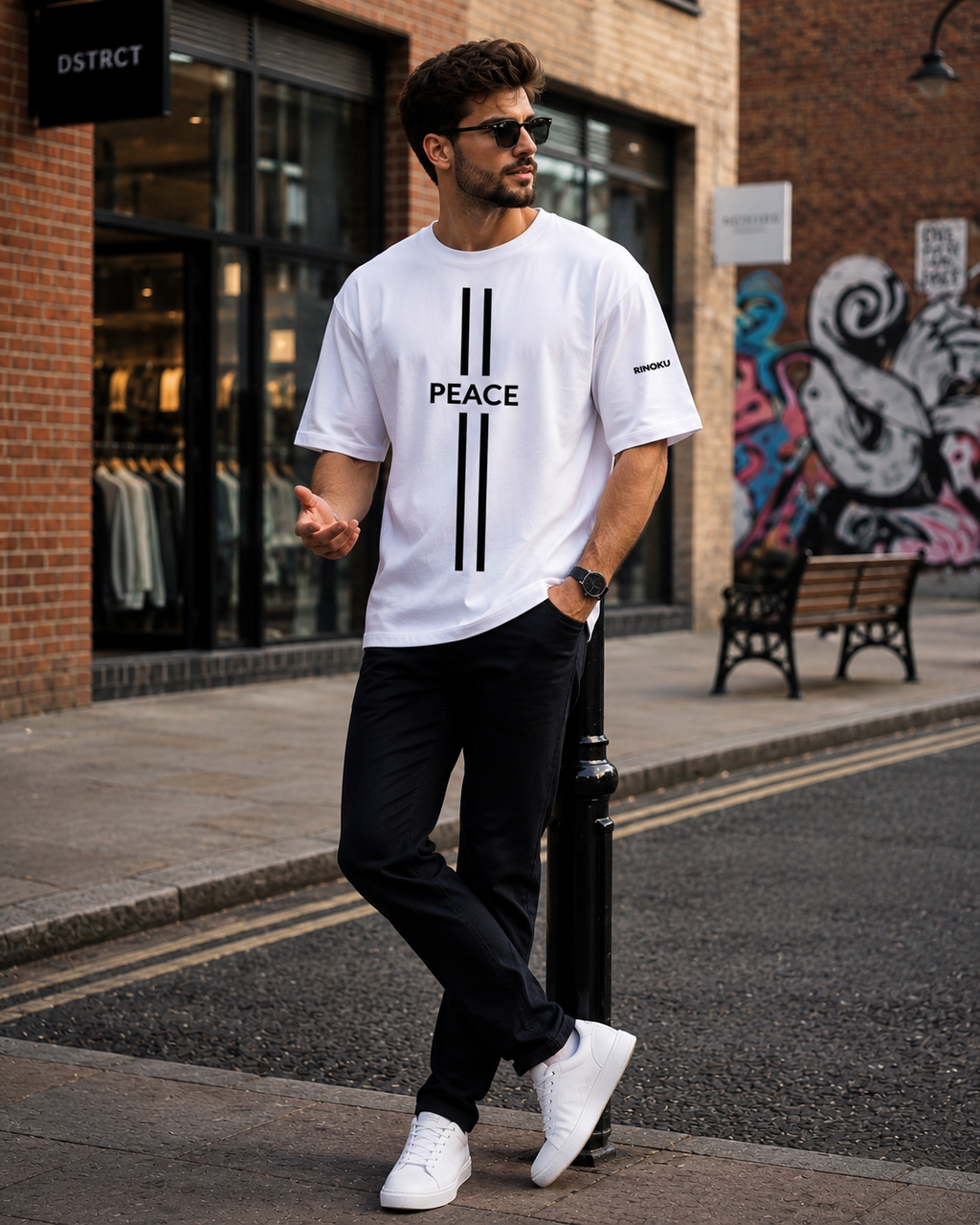 DUALITY White Oversized Tee | RINOKU Quiet